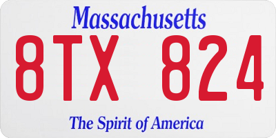 MA license plate 8TX824