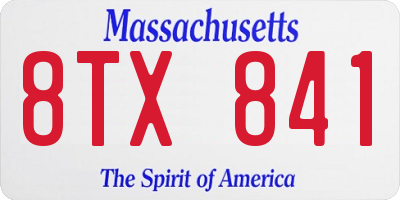 MA license plate 8TX841