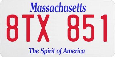 MA license plate 8TX851