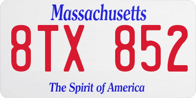 MA license plate 8TX852