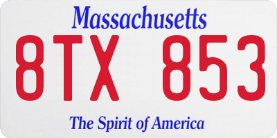 MA license plate 8TX853