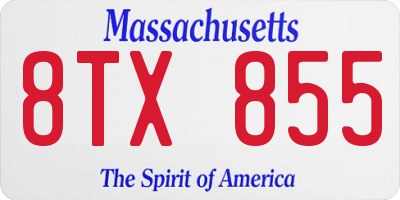 MA license plate 8TX855
