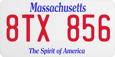 MA license plate 8TX856
