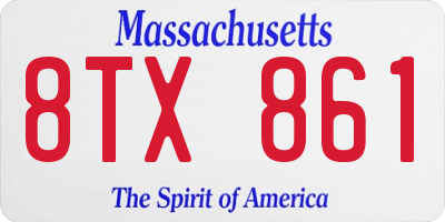 MA license plate 8TX861