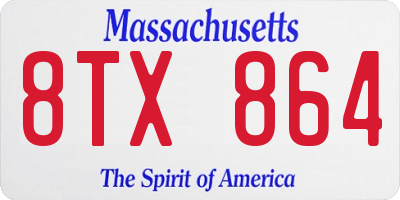 MA license plate 8TX864