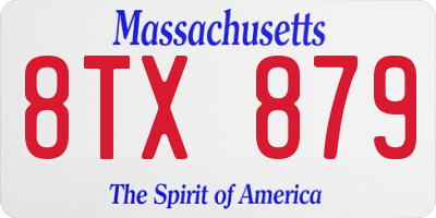 MA license plate 8TX879