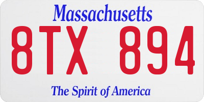 MA license plate 8TX894