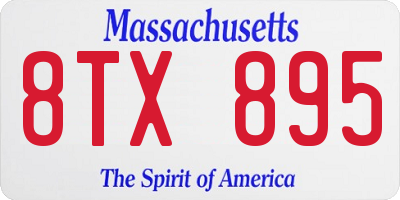 MA license plate 8TX895