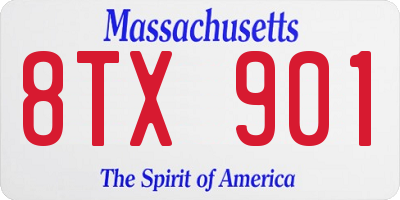 MA license plate 8TX901