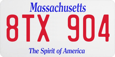 MA license plate 8TX904
