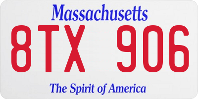 MA license plate 8TX906