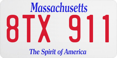 MA license plate 8TX911