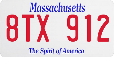 MA license plate 8TX912