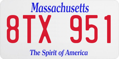 MA license plate 8TX951