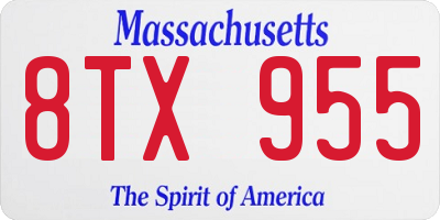 MA license plate 8TX955
