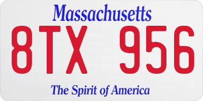 MA license plate 8TX956