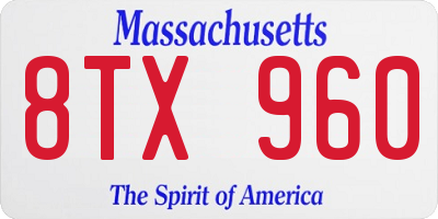 MA license plate 8TX960