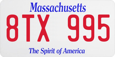 MA license plate 8TX995