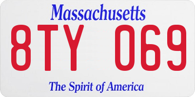 MA license plate 8TY069