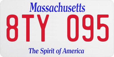 MA license plate 8TY095