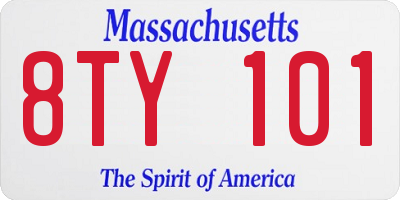 MA license plate 8TY101