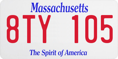 MA license plate 8TY105
