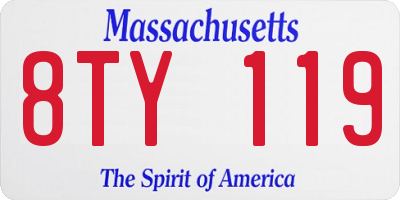 MA license plate 8TY119