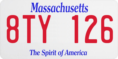 MA license plate 8TY126