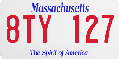 MA license plate 8TY127