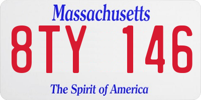 MA license plate 8TY146