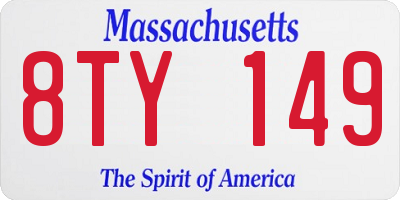MA license plate 8TY149