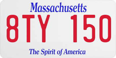 MA license plate 8TY150