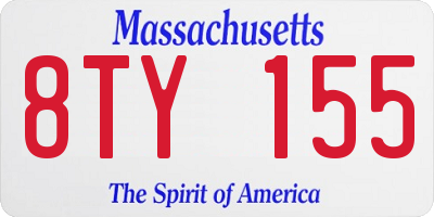 MA license plate 8TY155