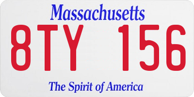 MA license plate 8TY156