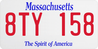 MA license plate 8TY158