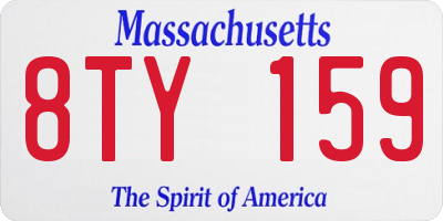MA license plate 8TY159