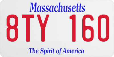 MA license plate 8TY160