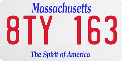 MA license plate 8TY163