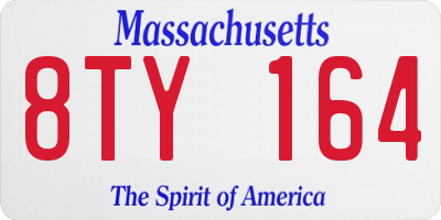 MA license plate 8TY164