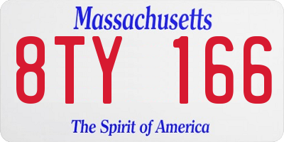 MA license plate 8TY166