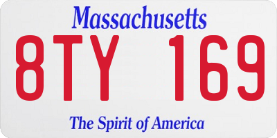 MA license plate 8TY169