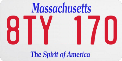 MA license plate 8TY170