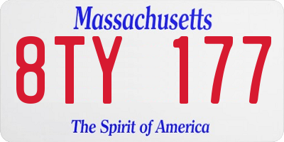 MA license plate 8TY177