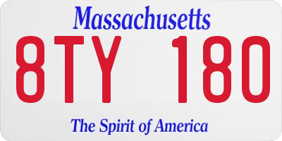 MA license plate 8TY180