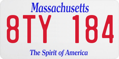 MA license plate 8TY184