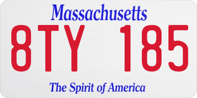 MA license plate 8TY185