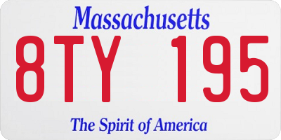 MA license plate 8TY195