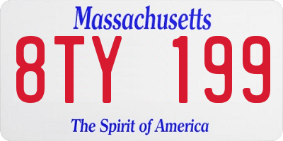 MA license plate 8TY199