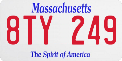 MA license plate 8TY249