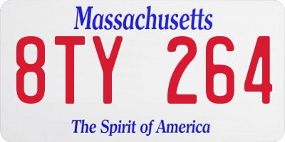 MA license plate 8TY264